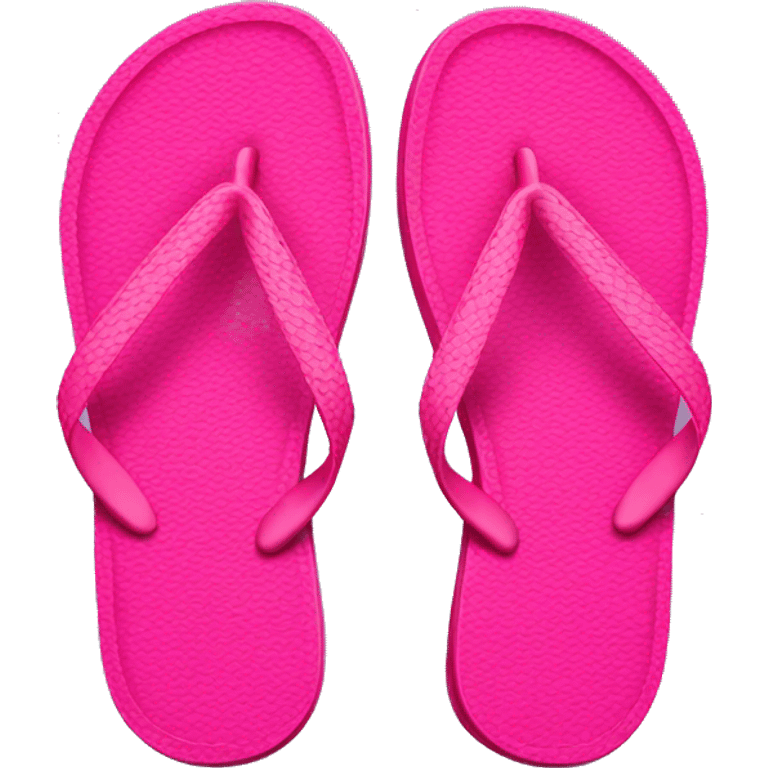 Realistic hot pink pair of summer flip flops isolated. emoji