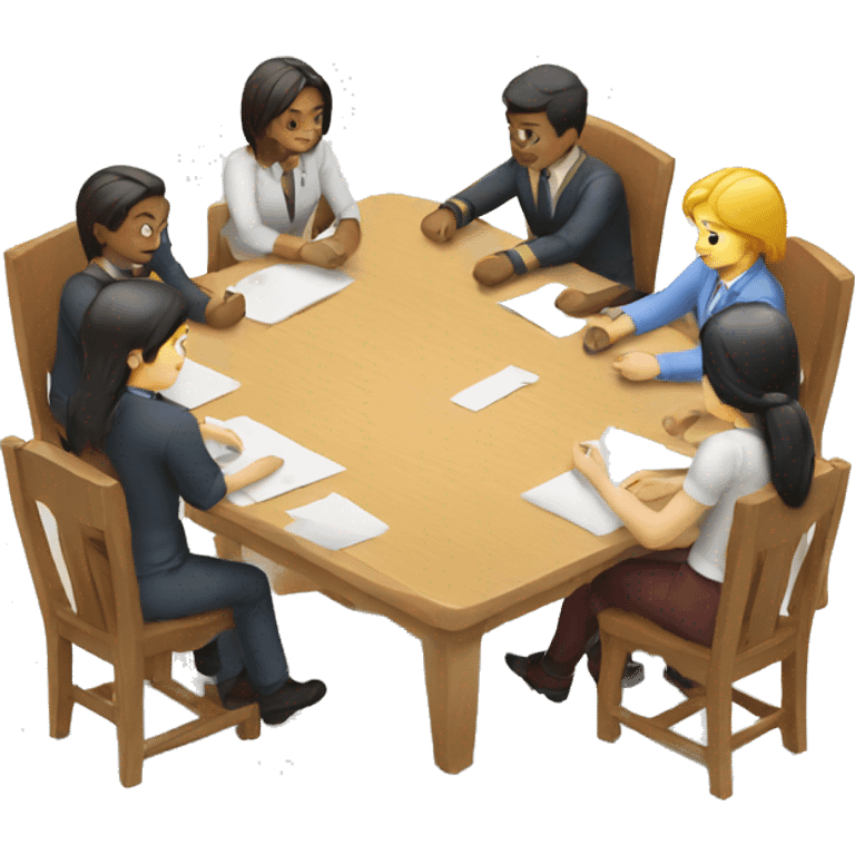 team working together in a table emoji