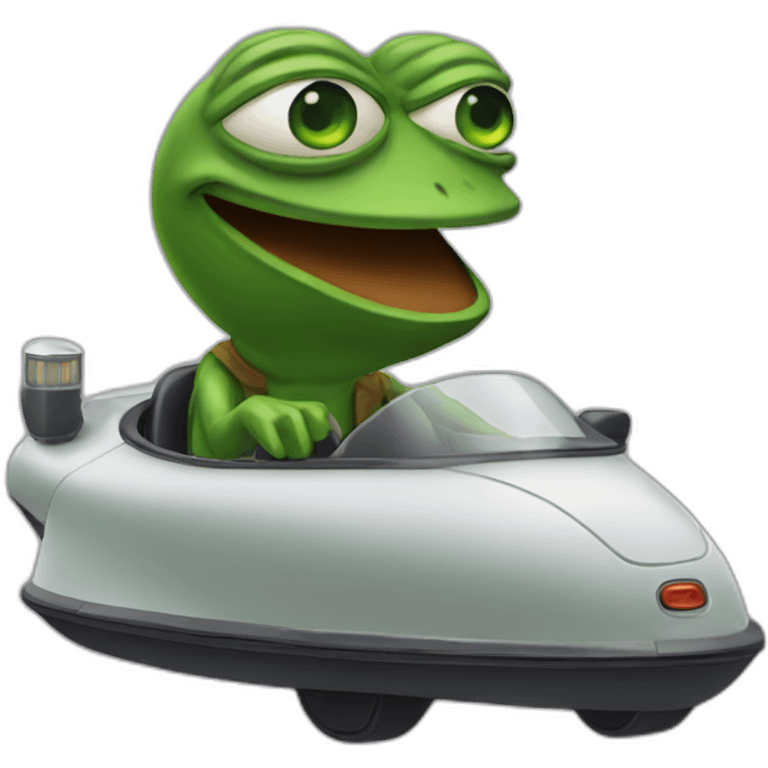 pepe driving an ufo emoji