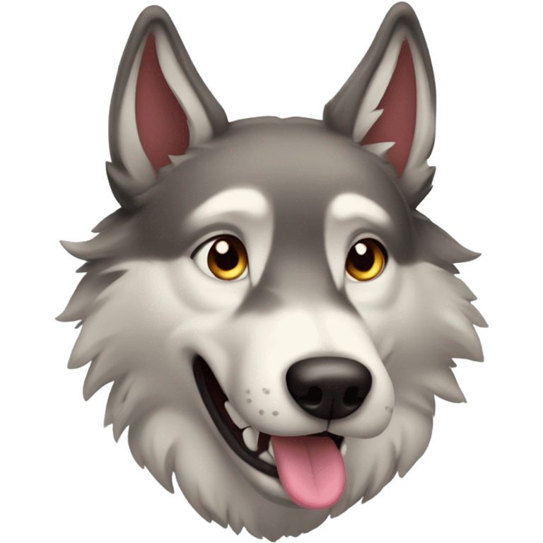 Wolf dog with his tongue out  emoji