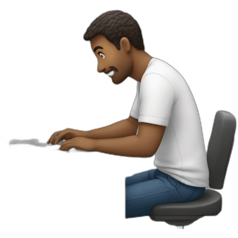 man work on a computer emoji