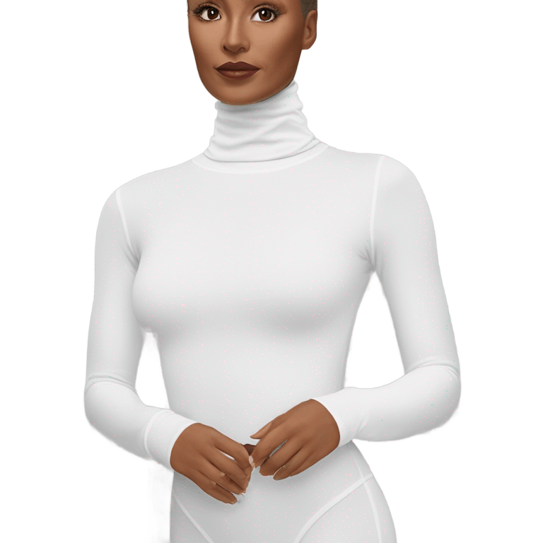 white long-sleeve turtle-neck bodysuit emoji