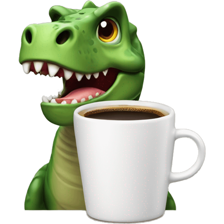 Dino mit kaffee emoji