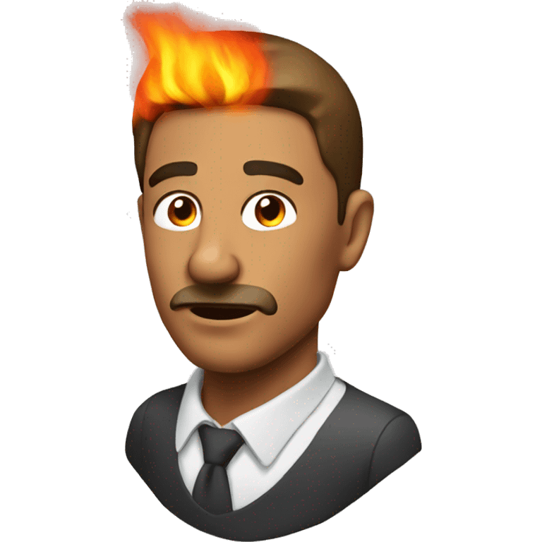 Man with fire out of nose emoji