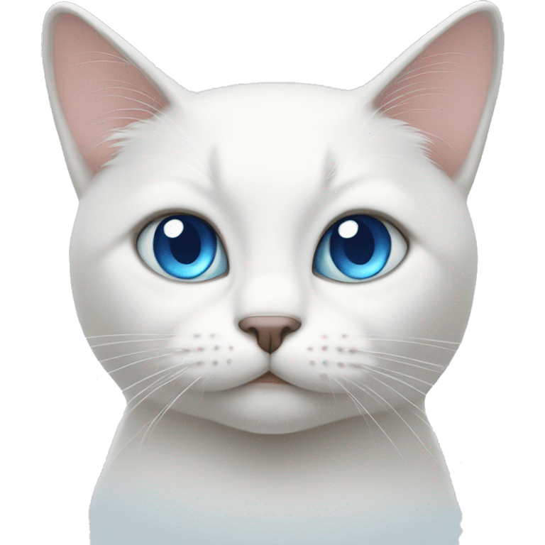 white cat with blue eyes  emoji