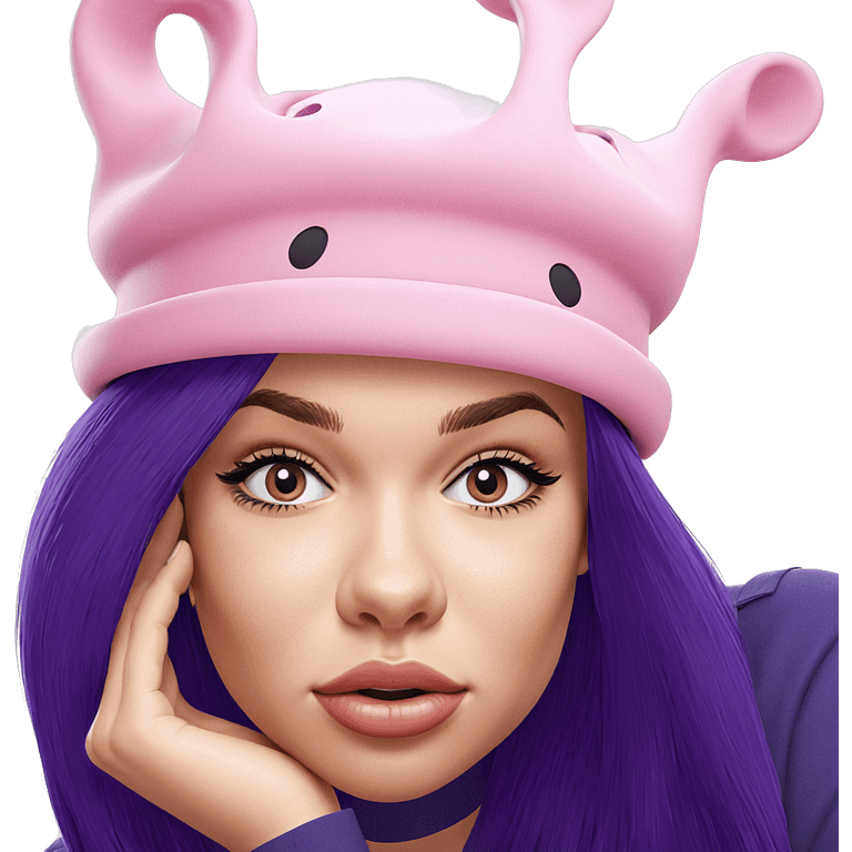 realistic portrait of girl with hat emoji