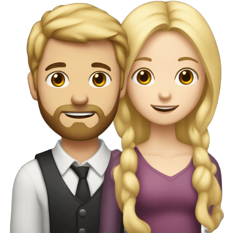  a girl (blonde) and a guy (fair skin, dark hair with beard) emoji