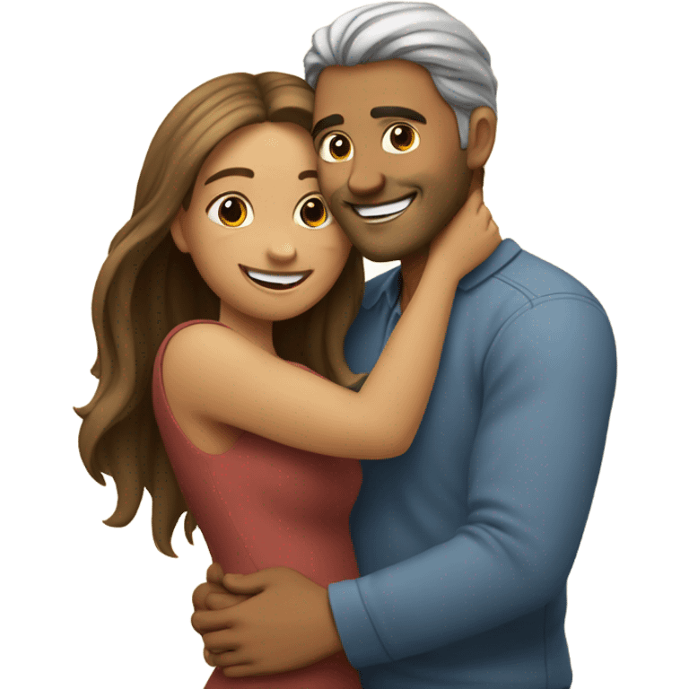 woman hugging man emoji