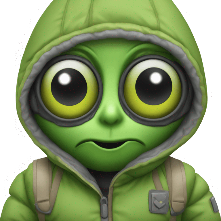 Alien mit einer pufferjacke  emoji