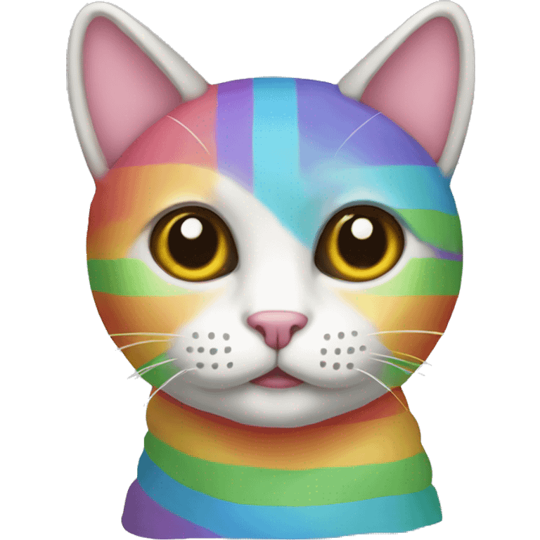 rainbow stripe cat emoji