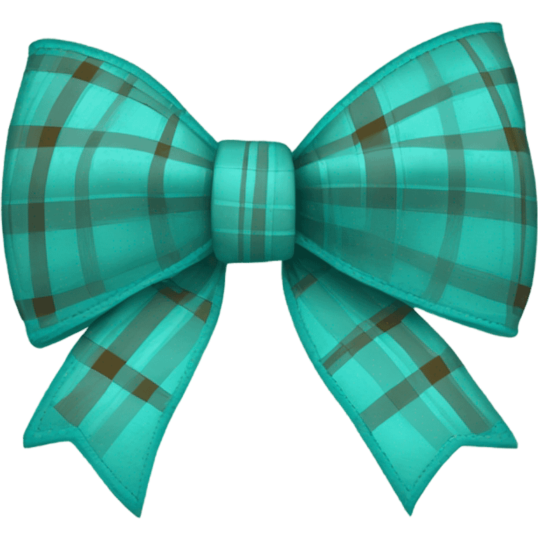 Turquoise plaid western bow emoji