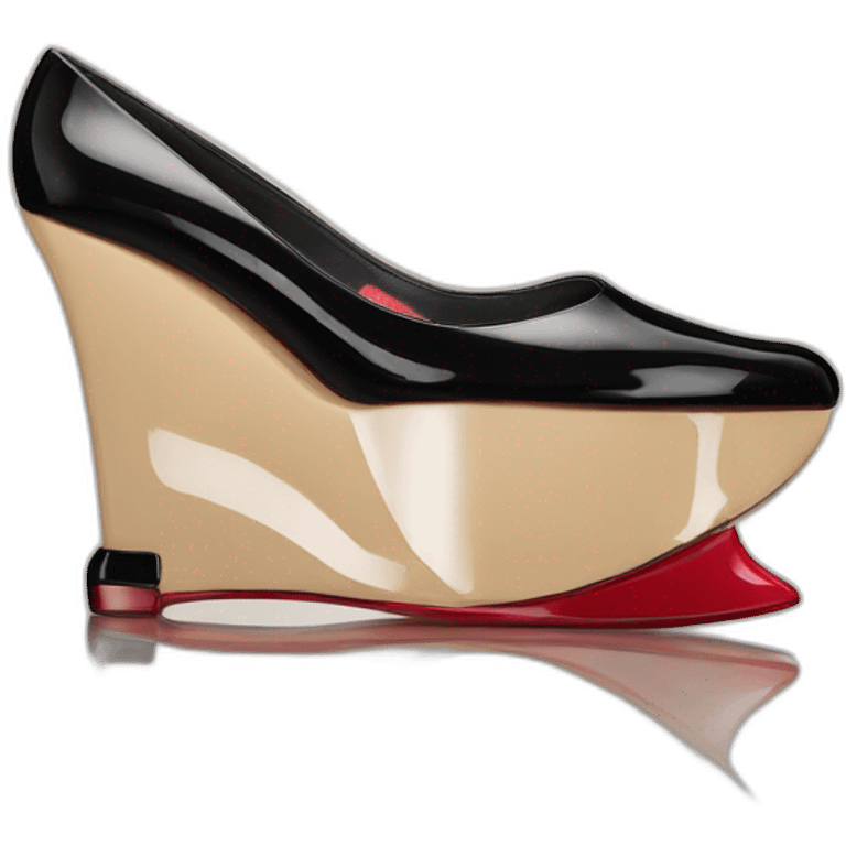 One WEDGE heel LOUBOUTIN black PATENT emoji