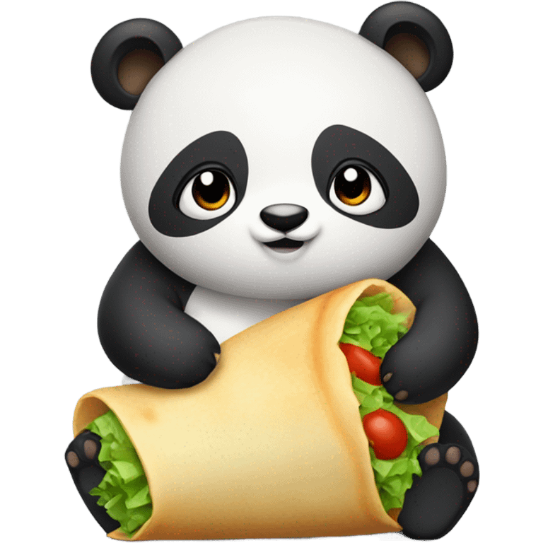 A fat panda with a burrito  emoji