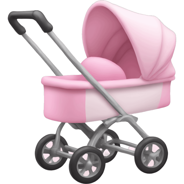 Pink and white baby stroller emoji