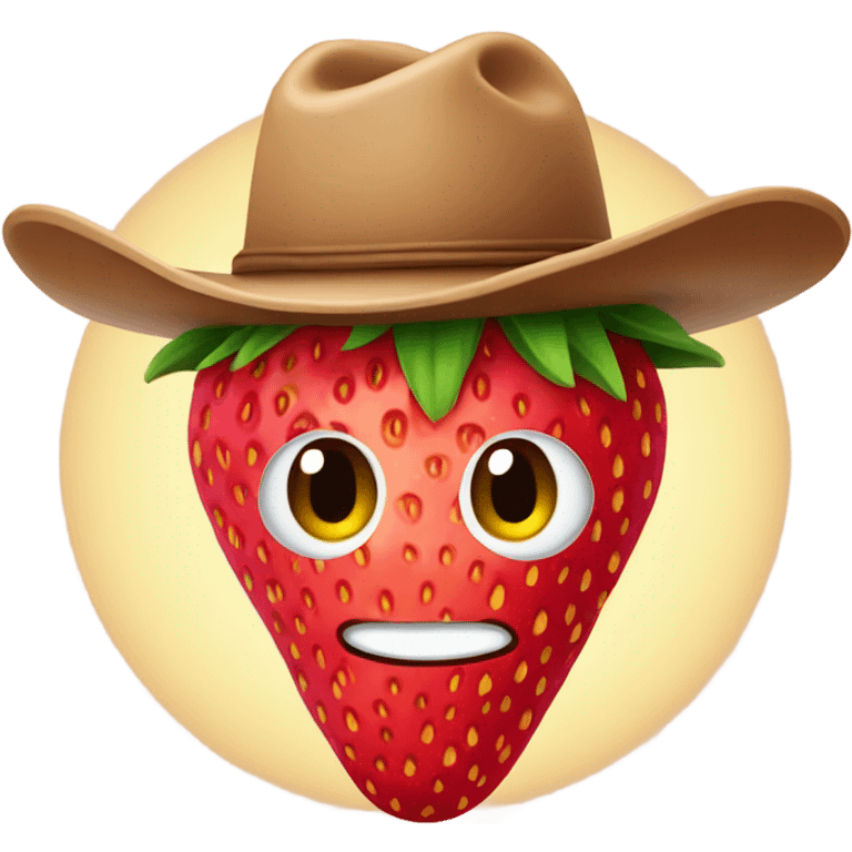 Strawberry wearing cowboy hat emoji