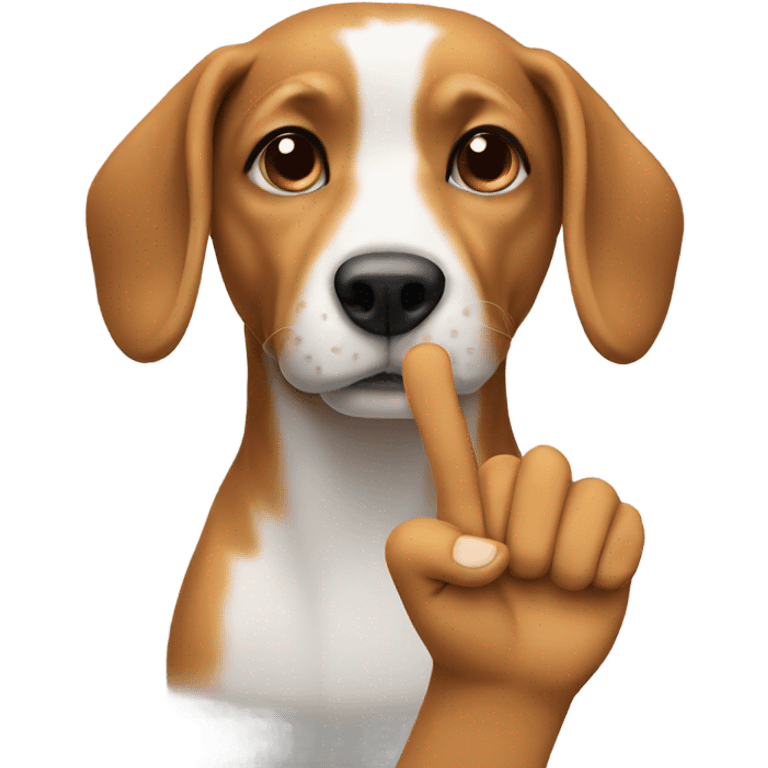 Dog with finger emoji