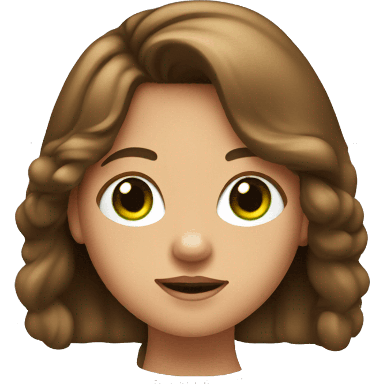 Mädchen mit braunen Haaren und grünen Augen emoji