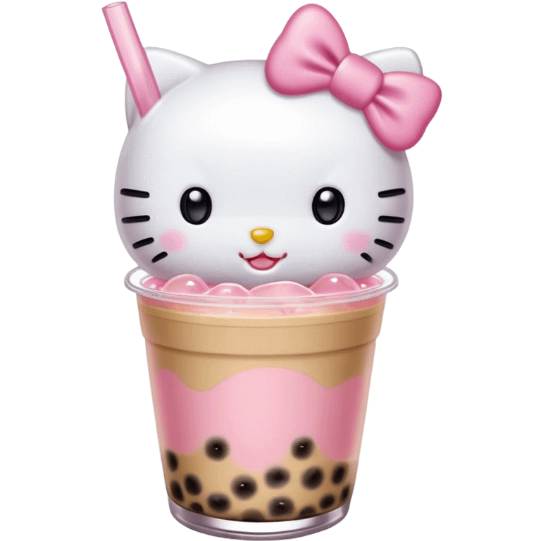 Hello kitty bubble tea emoji