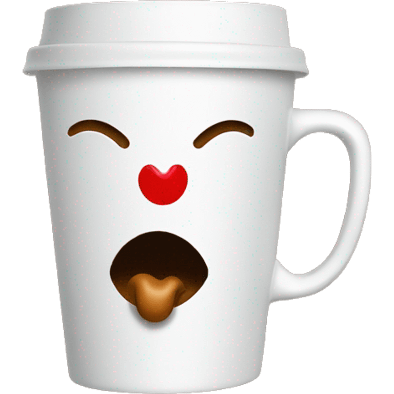 Coffee cup with a kiss mark on it emoji