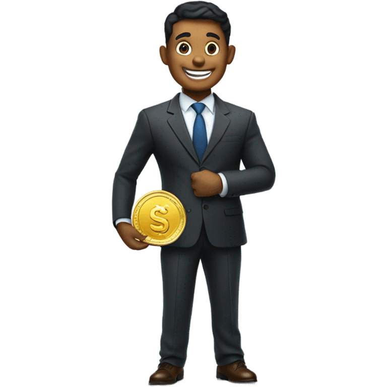 happy business man saving money emoji