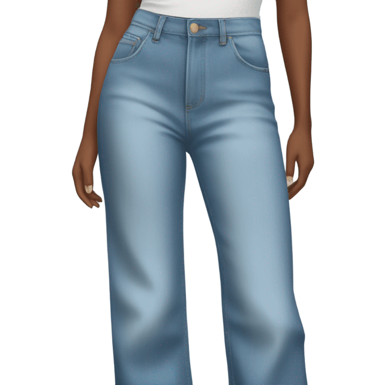 Wide leg high waisted light jeans emoji