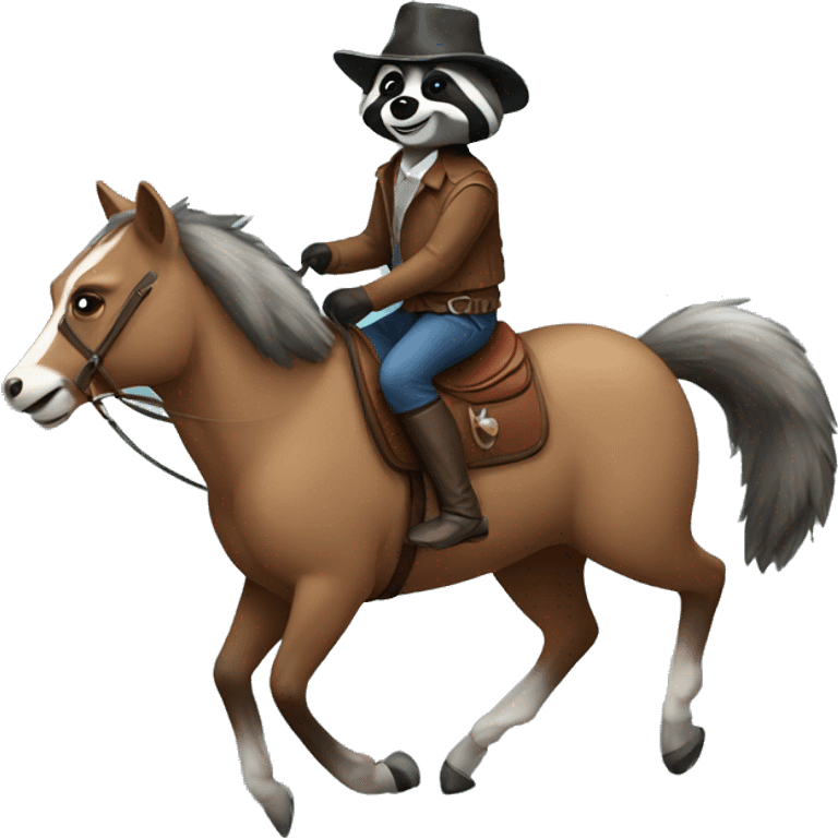 Raccoon riding a horse emoji