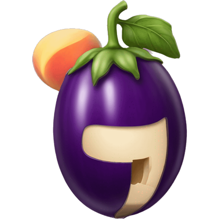 Eggplant going into peach emoji