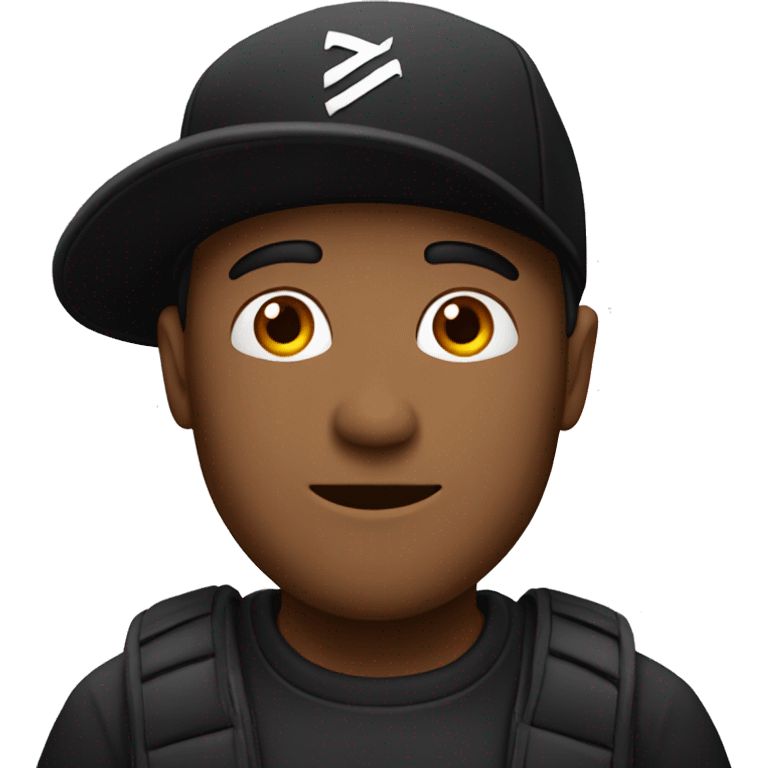 man with black cap on emoji