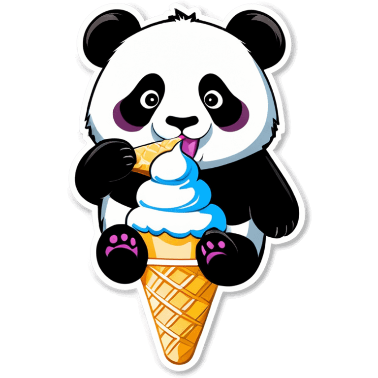 Panda eating ice cream emoji