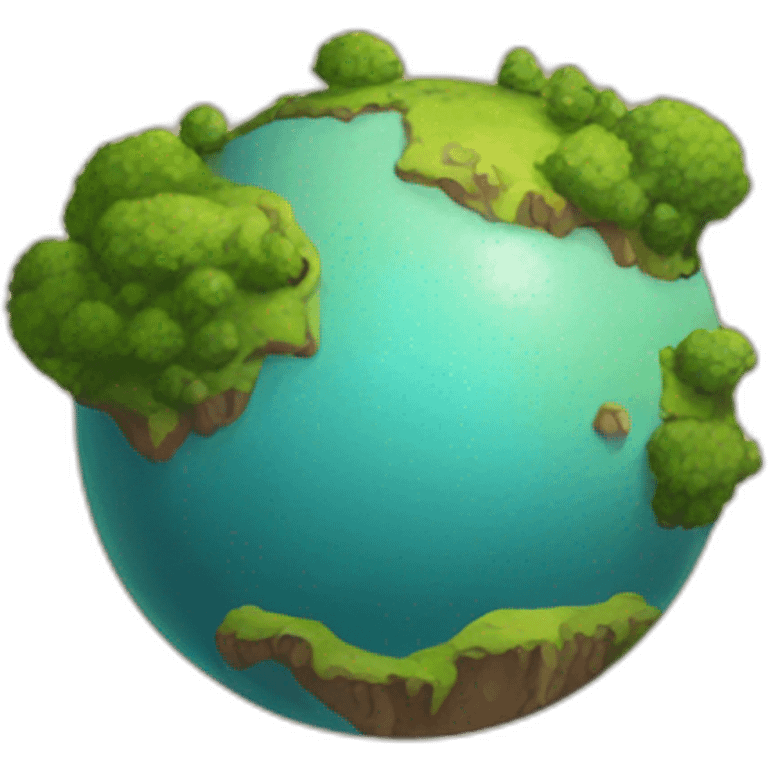 a terraic world with a point marked emoji