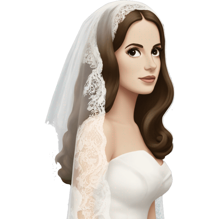 Lana Del Rey wearing a white lace veil emoji