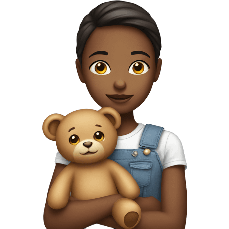 girl with teddy  emoji