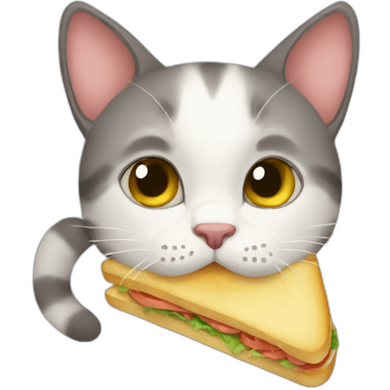 Cat eat sandwich emoji