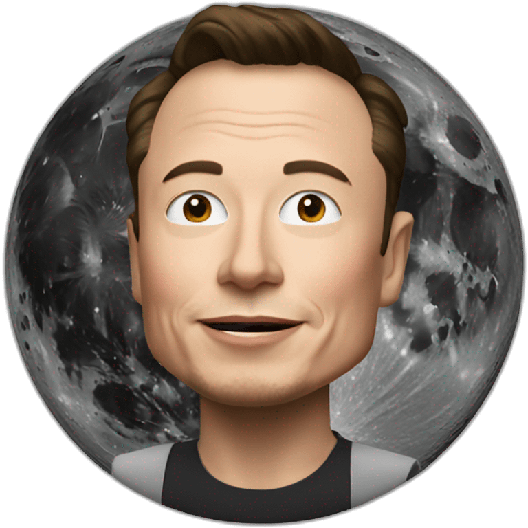 elon musk on moon emoji