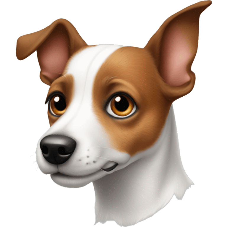 Large jack russell with small ears emoji