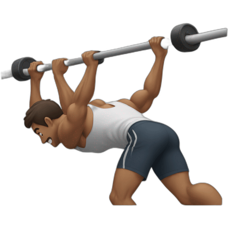 a man doing pull ups emoji