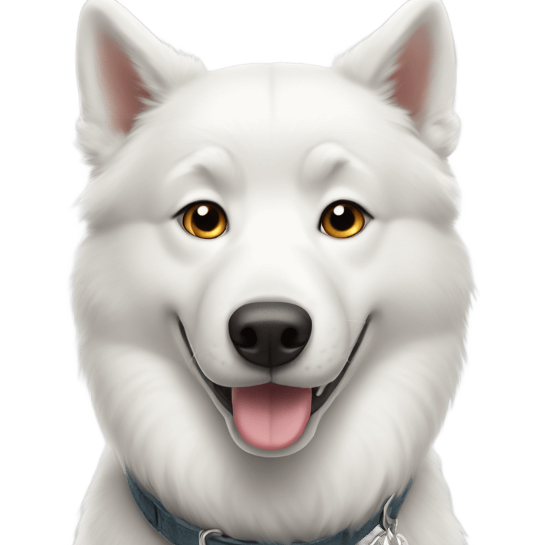 A white husky dog judger emoji