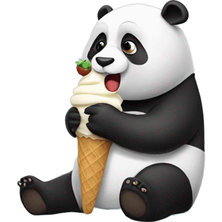 Panda eating ice cream emoji