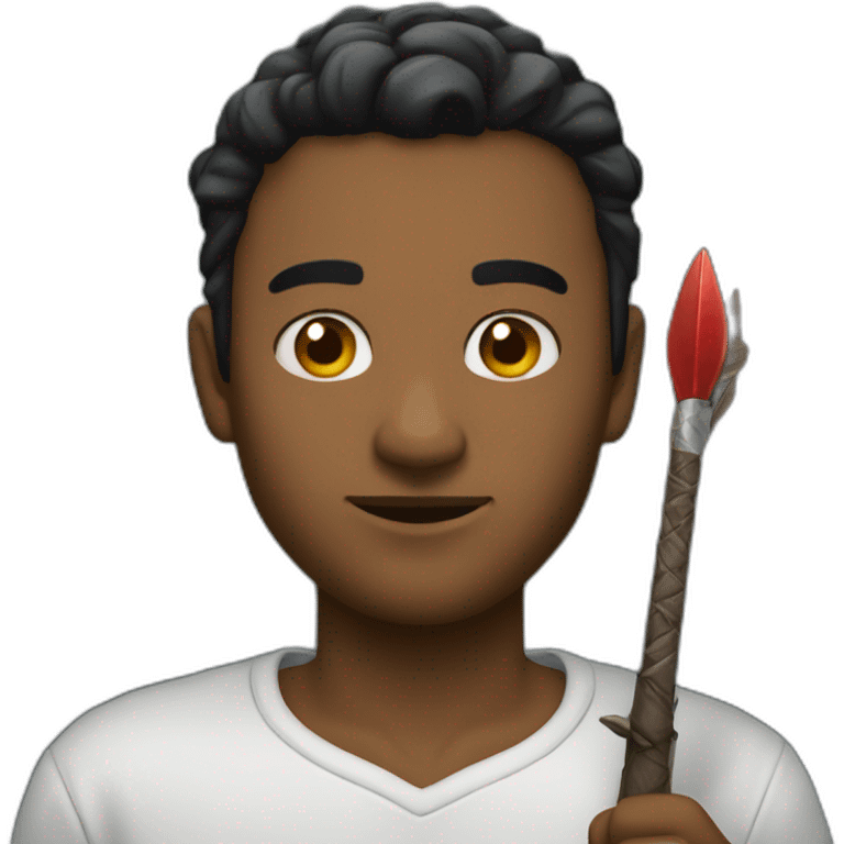 Mirilla negro con aguja adentro emoji