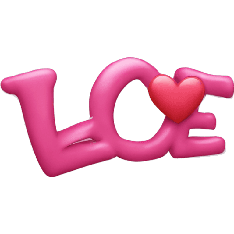 Word love in pink emoji