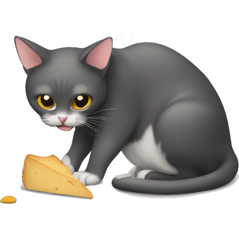 Cat eating a mouse emoji