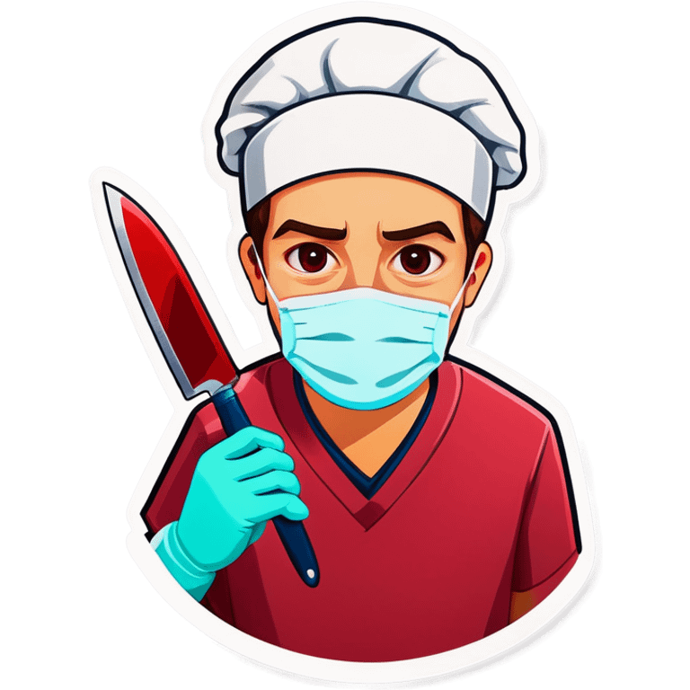 Surgeon holding  knife and tonsil emoji