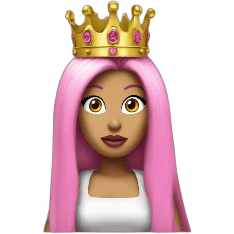 Nicki Minaj with a crown and a gun emoji