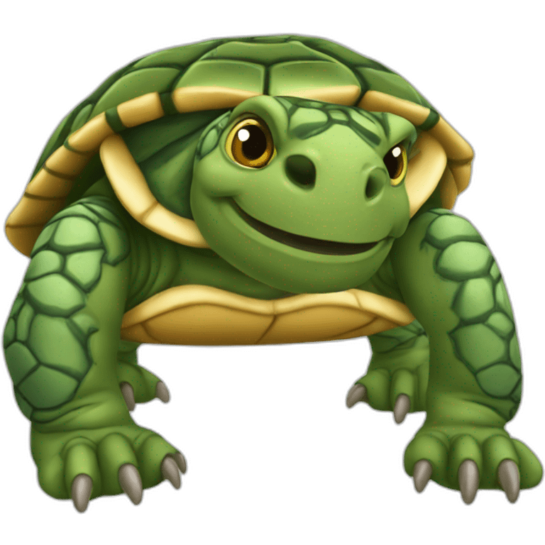 Tortue sur un tigre emoji