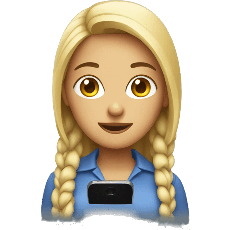 an woman with a smartphone emoji