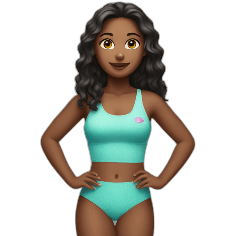 A girl in a swimsuit emoji