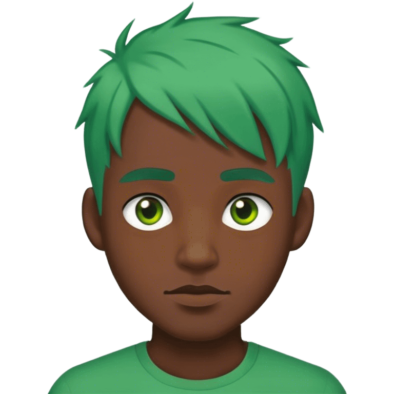 A black man with green hair  emoji