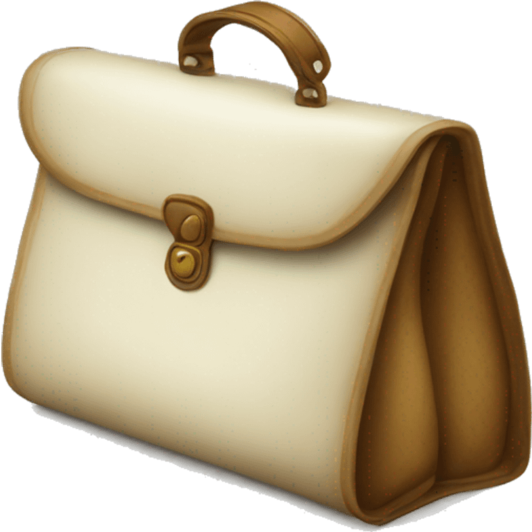 vintage bag with book white emoji