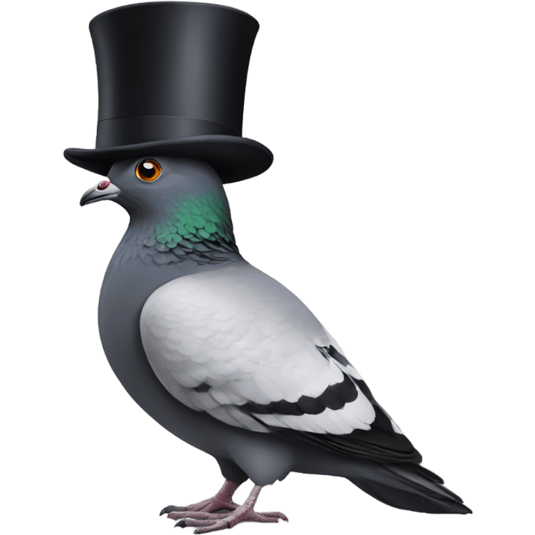 Pigeon in top hat emoji