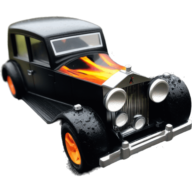    Hot wheels Darth Vader themed 1934 Rolls Royce scary Halloween monster rc car on  dark raining road  emoji